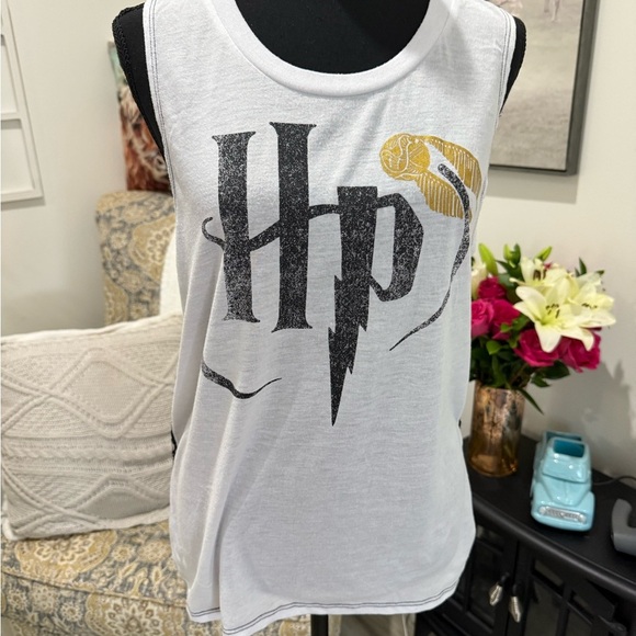 White HP Sleeveless Tank Top - Picture 1 of 8